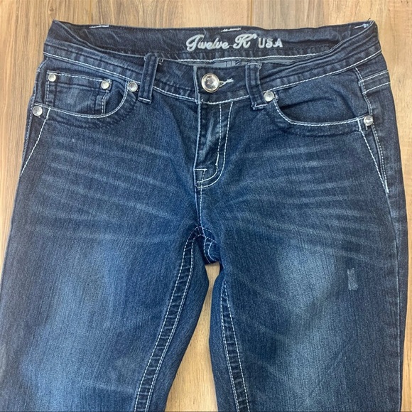 Twelve K Embellished Pockets Bootcut Jeans - Picture 2 of 6